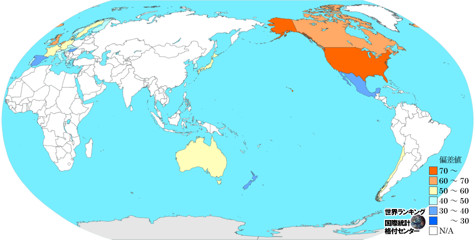 GDPに対する私的社会保障費の割合ランキングマップ