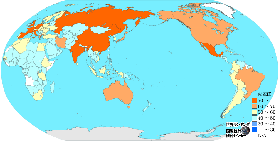 世界遺産登録数ランキングマップ