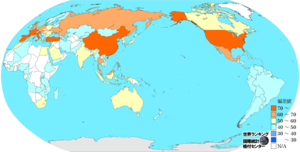 外国人旅行者数のランキングマップ